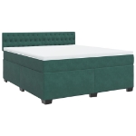 Giroletto a Molle con Materasso Verde Scuro 180x200 cm Velluto