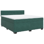 Giroletto a Molle con Materasso Verde Scuro 180x200 cm Velluto