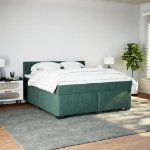 Giroletto a Molle con Materasso Verde Scuro 180x200 cm Velluto