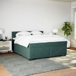 Giroletto a Molle con Materasso Verde Scuro 180x200 cm Velluto