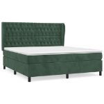 Giroletto a Molle con Materasso Verde Scuro 180x200 cm Velluto