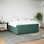 Giroletto a Molle con Materasso Verde Scuro 180x200 cm Velluto