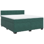 Giroletto a Molle con Materasso Verde Scuro 180x200 cm Velluto