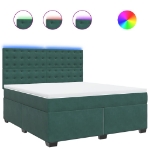 Giroletto a Molle con Materasso Verde Scuro 180x200 cm Velluto
