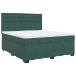 Giroletto a Molle con Materasso Verde Scuro 180x200 cm Velluto