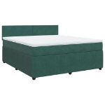 Giroletto a Molle con Materasso Verde Scuro 180x200 cm Velluto