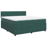 Giroletto a Molle con Materasso Verde Scuro 180x200 cm Velluto