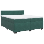 Giroletto a Molle con Materasso Verde Scuro 200x200 cm Velluto