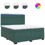 Giroletto a Molle con Materasso Verde Scuro 200x200 cm Velluto