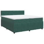 Giroletto a Molle con Materasso Verde Scuro 200x200 cm Velluto