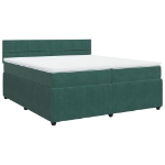 Giroletto a Molle con Materasso Verde Scuro 200x200 cm Velluto