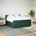 Giroletto a Molle con Materasso Verde Scuro 200x200 cm Velluto