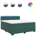 Giroletto a Molle con Materasso Verde Scuro 200x200 cm Velluto
