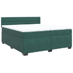 Giroletto a Molle con Materasso Verde Scuro 200x200 cm Velluto