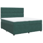Giroletto a Molle con Materasso Verde Scuro 200x200 cm Velluto