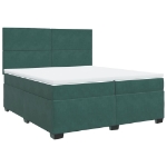 Giroletto a Molle con Materasso Verde Scuro 200x200 cm Velluto