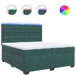 Giroletto a Molle con Materasso Verde Scuro 200x200 cm Velluto