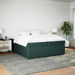 Giroletto a Molle con Materasso Verde Scuro 200x200 cm Velluto
