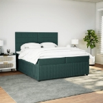 Giroletto a Molle con Materasso Verde Scuro 200x200 cm Velluto