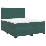 Giroletto a Molle con Materasso Verde Scuro 200x200 cm Velluto