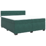 Giroletto a Molle con Materasso Verde Scuro 200x200 cm Velluto
