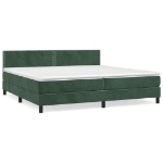 Giroletto a Molle con Materasso Verde Scuro 200x200 cm Velluto