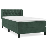Giroletto a Molle con Materasso Verde Scuro 80x200 cm Velluto