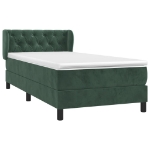 Giroletto a Molle con Materasso Verde Scuro 80x200 cm Velluto