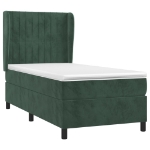Giroletto a Molle con Materasso Verde Scuro 80x200 cm Velluto