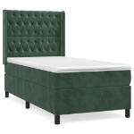 Giroletto a Molle con Materasso Verde Scuro 80x200 cm Velluto