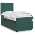 Giroletto a Molle con Materasso Verde Scuro 80x200 cm Velluto