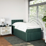 Giroletto a Molle con Materasso Verde Scuro 80x200 cm Velluto
