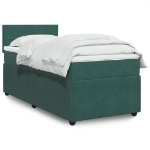 Giroletto a Molle con Materasso Verde Scuro 80x200 cm Velluto
