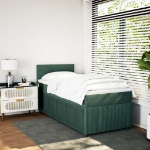 Giroletto a Molle con Materasso Verde Scuro 80x200 cm Velluto