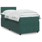 Giroletto a Molle con Materasso Verde Scuro 80x200 cm Velluto