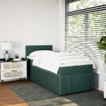 Giroletto a Molle con Materasso Verde Scuro 80x200 cm Velluto