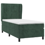 Giroletto a Molle con Materasso Verde Scuro 80x200 cm Velluto