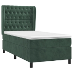 Giroletto a Molle con Materasso Verde Scuro 80x200 cm Velluto