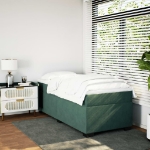 Giroletto a Molle con Materasso Verde Scuro 80x200 cm Velluto