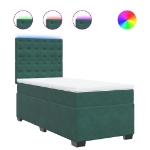 Giroletto a Molle con Materasso Verde Scuro 80x200 cm Velluto