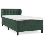 Giroletto a Molle con Materasso Verde Scuro 80x200 cm Velluto