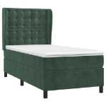 Giroletto a Molle con Materasso Verde Scuro 80x200 cm Velluto