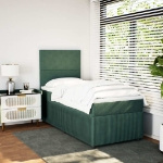 Giroletto a Molle con Materasso Verde Scuro 80x200 cm Velluto