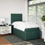 Giroletto a Molle con Materasso Verde Scuro 80x200 cm Velluto