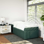 Giroletto a Molle con Materasso Verde Scuro 80x200 cm Velluto