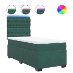 Giroletto a Molle con Materasso Verde Scuro 90x190 cm Velluto