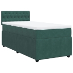 Giroletto a Molle con Materasso Verde Scuro 90x190 cm Velluto