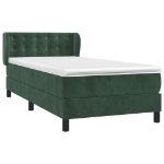 Giroletto a Molle con Materasso Verde Scuro 90x190 cm Velluto