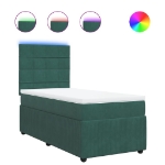 Giroletto a Molle con Materasso Verde Scuro 90x190 cm Velluto