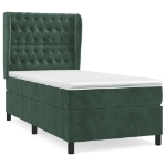 Giroletto a Molle con Materasso Verde Scuro 90x190 cm Velluto
